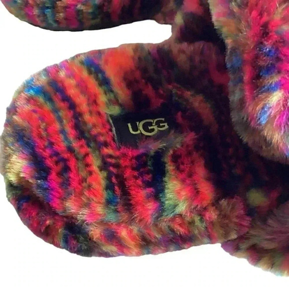 UGG Fluff It Pixelate Mens 10 Soft Slide Slip On Casual Slipper Shoes Vegan NEW main image 4